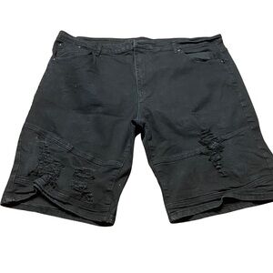 M.Society Black Distressed Denim Shorts Men’s Size 46